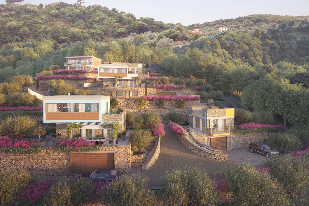 Render della villa — prospetto